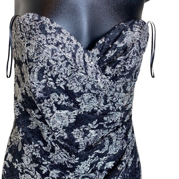 ABS Allen Schwartz strapless sequined Whimsigoth dress fairycore coquette - Picture 2 of 8